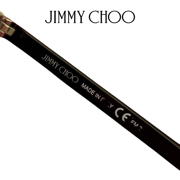 Jimmy Choo LINA/S Silver Black Crystal Jeweled Aviator Gradient Sunglasses